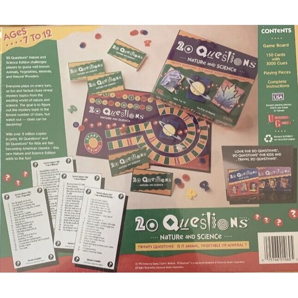 20 Questions Nature and Science ~ 7+ ~ Animals, Vegetables, Mineral ~ 1993 New - Picture 5 of 7
